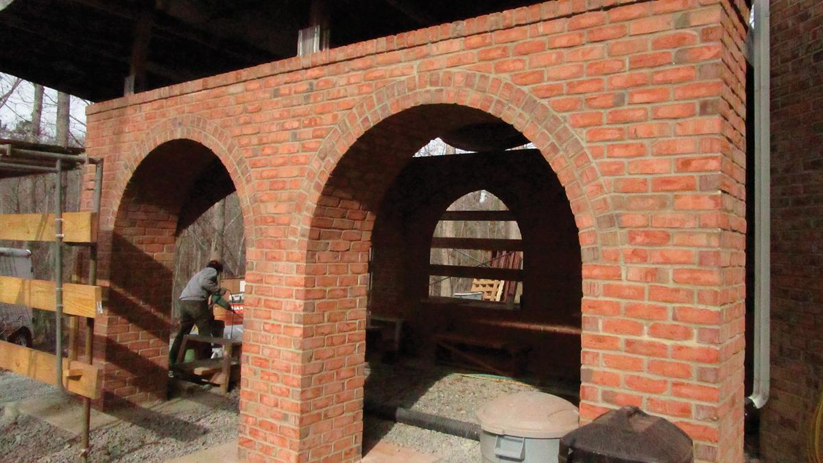 Brick archway construction