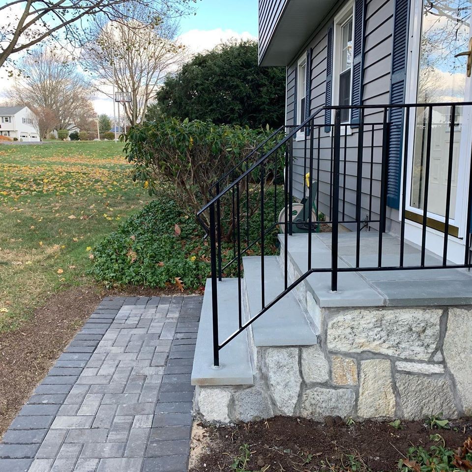 Completed stone steps and walkway