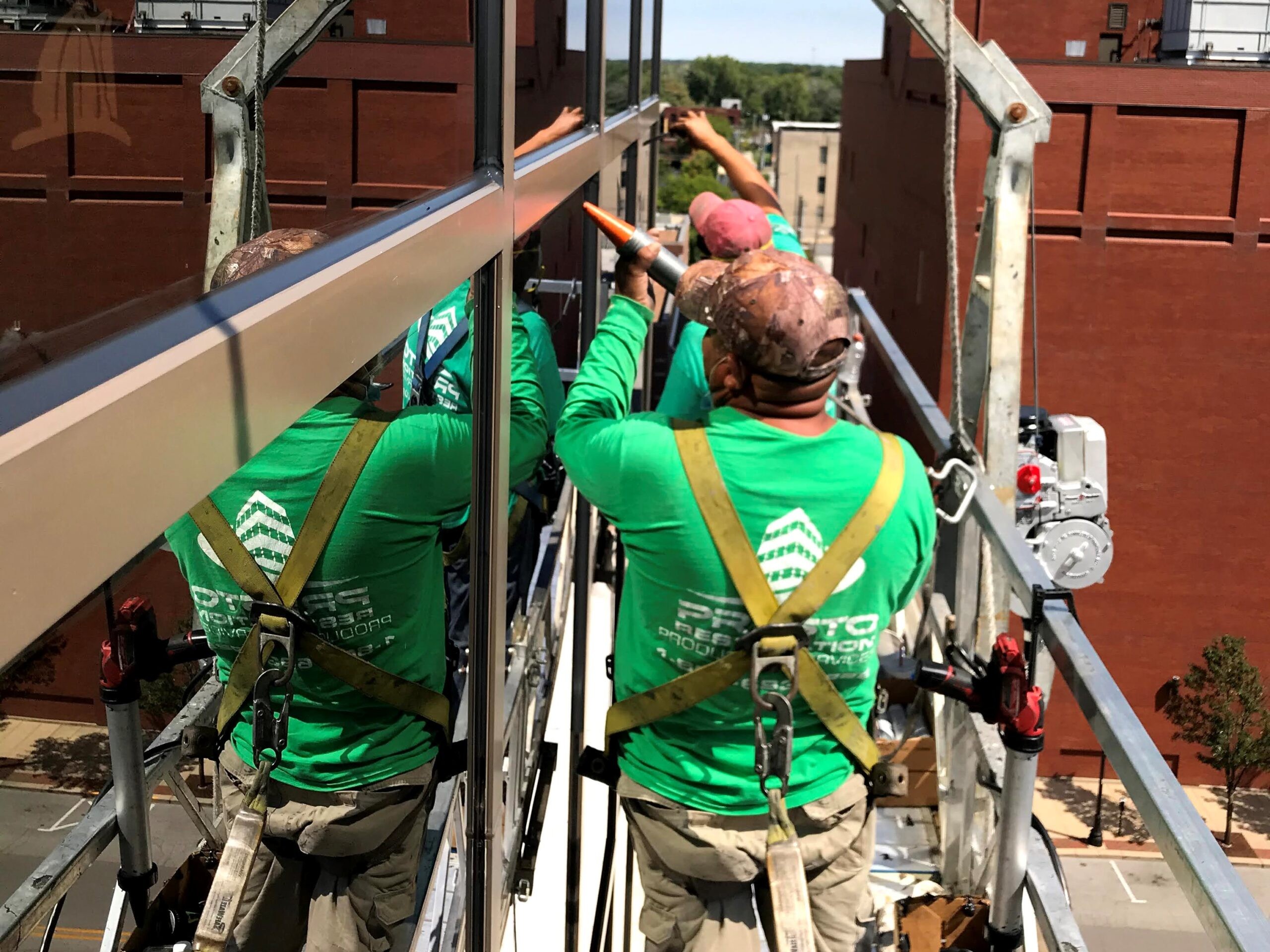 Building exterior caulking and sealing