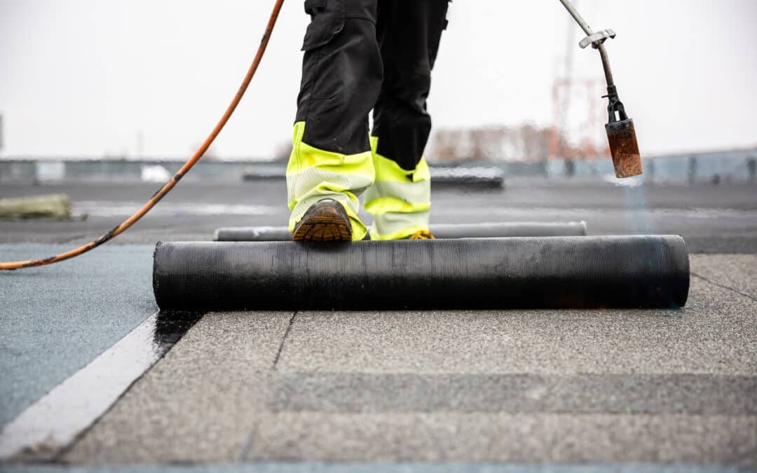 Commercial flat roof repair work